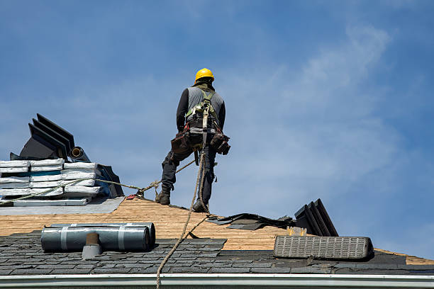 Professional Gutter Installation technician working in Harveys Lake, PA